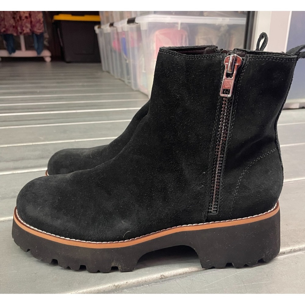 Blondo‎ Valen Ankle Boots Womens Size 9.5 Black Suede Waterproof Side Zip